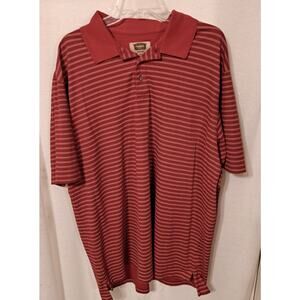 The Foundry Quick Dri Polo shirt Mens Sz 2XLT Red Striped Short Sleeve